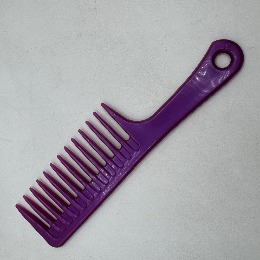 Vintage Scunci Wide Tooth Hair Comb Pick Shiny Purple Detangle 90s Retro